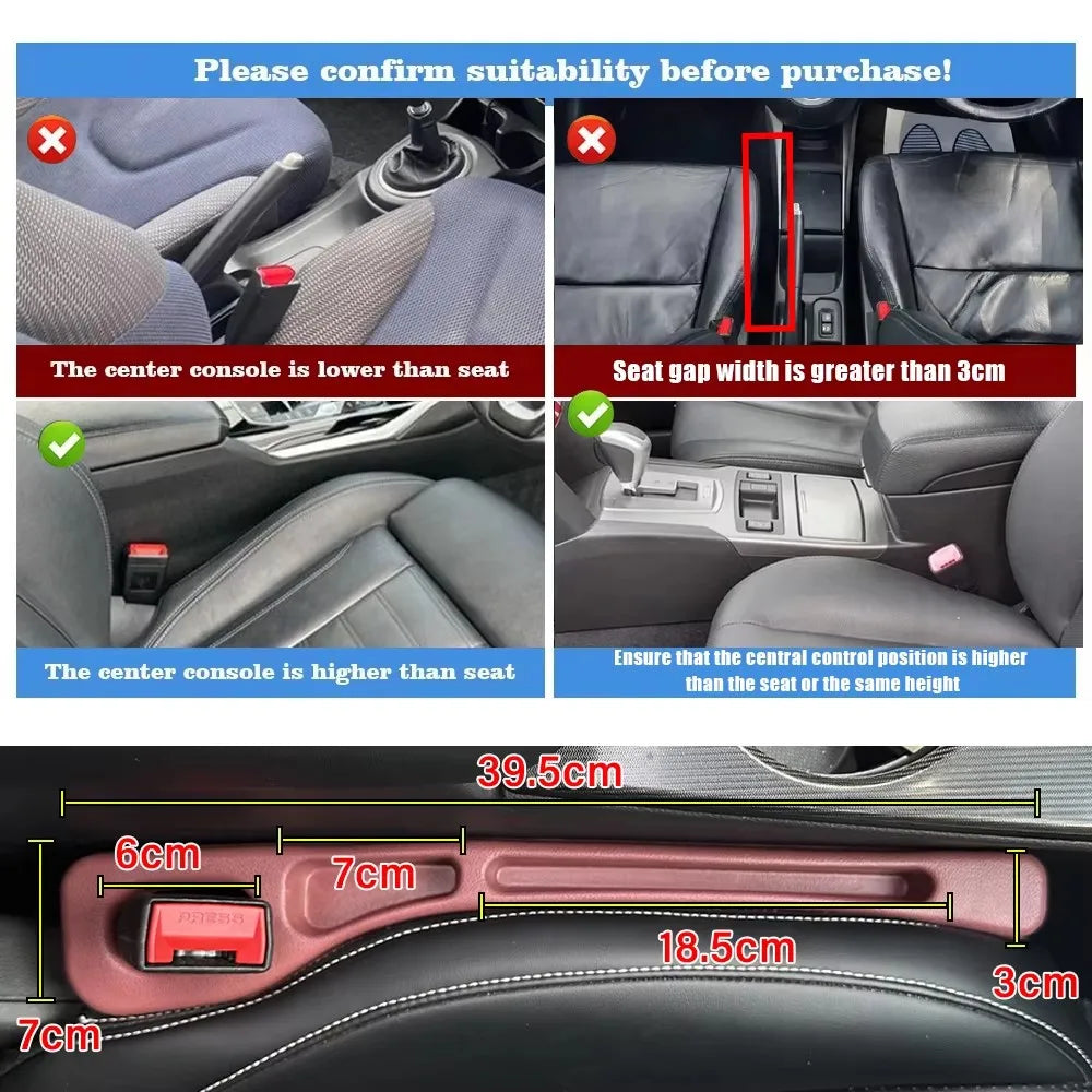 Car Seat Gap Filler Organizer – Stop Drops, Catch Phone, Keys & Coins – Universal Fit for Most Vehicles (2-Pack)